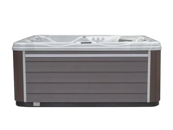 Spa RY-670 5 places, vue de face, coque acrylique et habillage du catalogue Alu Business