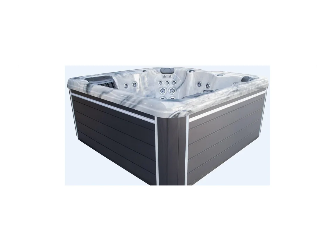 Spa RY-680 6 places, vue 3/4, coque acrylique et habillage du catalogue Alu Business